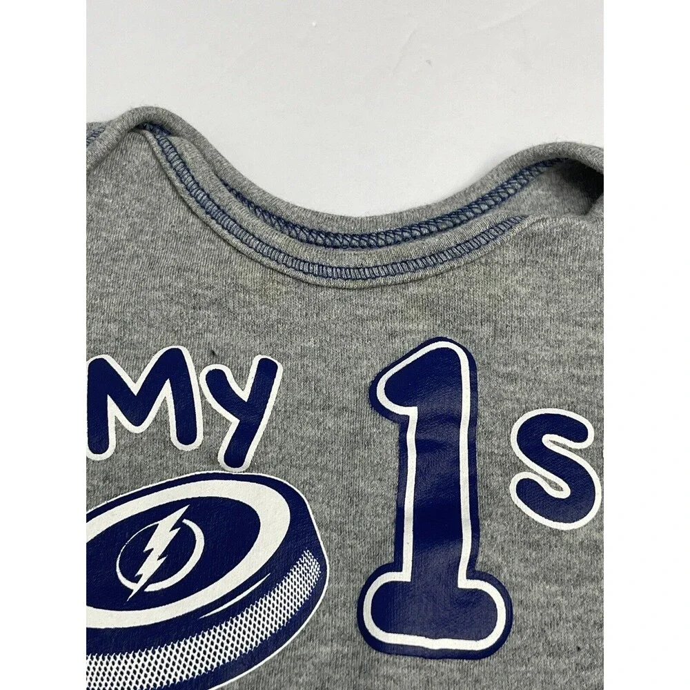 Baby NHL Licensed Tampa Bay Lightning Onsie Snap Size 3-6 Months First Game